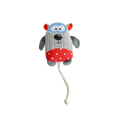 Νέο βελούδινο παιχνίδι για γάτες Cute Bear Santa Interactive Παίξτε Chew Kitten Rope Pet βελούδινο Squeaky παιχνίδι Χριστουγεννιάτικο δώρο για κατοικίδια