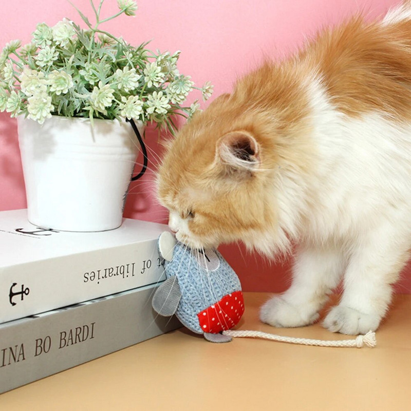 Új plüss macskajáték aranyos medve Mikulás interaktív játék Chew Kitten Rope Pet Plüss nyikorgó játék karácsonyi ajándék kisállatkellékek