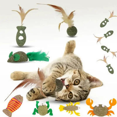 Pet Cats Toys Edible Catnip Ball Healthy Cat Mint Cats Household Chasing Game Toy Products Cleaning Teeth Pet Cat Accessories