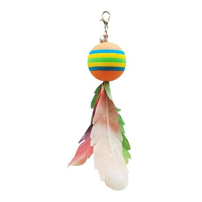 Cat Toys Interactive Funny Ραβδί βεντούζας από φτερά γάτας Φτερά μπάλας Αντικατάσταση με κουδούνια για γυμναστική για γάτες εσωτερικού χώρου