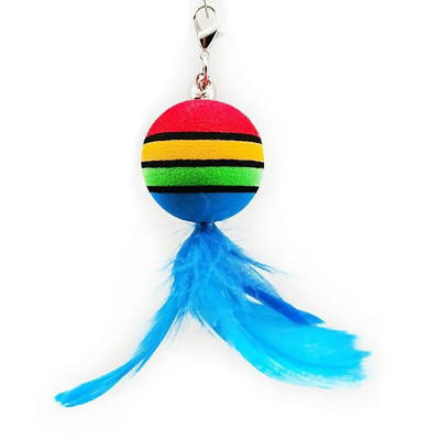 Cat Toys Interactive Funny Ραβδί βεντούζας από φτερά γάτας Φτερά μπάλας Αντικατάσταση με κουδούνια για γυμναστική για γάτες εσωτερικού χώρου