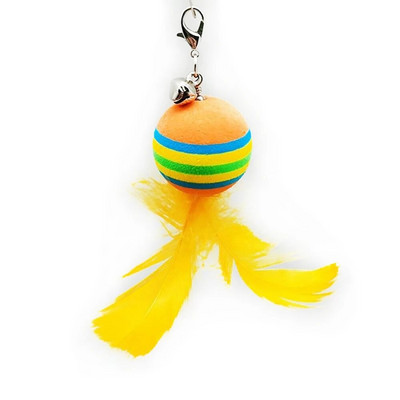 Cat Toys Interactive Funny Ραβδί βεντούζας από φτερά γάτας Φτερά μπάλας Αντικατάσταση με κουδούνια για γυμναστική για γάτες εσωτερικού χώρου