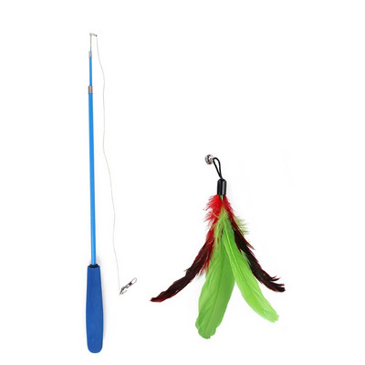 Cat Interactive Toy Teaser Stick Stick Ραβδί Pet Retractable Feather Bell Replacement Catcher Product for Cat Exercise