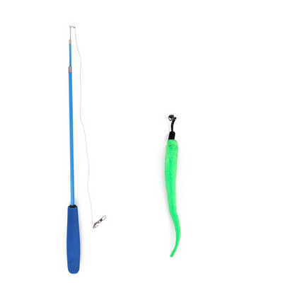 Cat Interactive Toy Teaser Stick Stick Ραβδί Pet Retractable Feather Bell Replacement Catcher Product for Cat Exercise