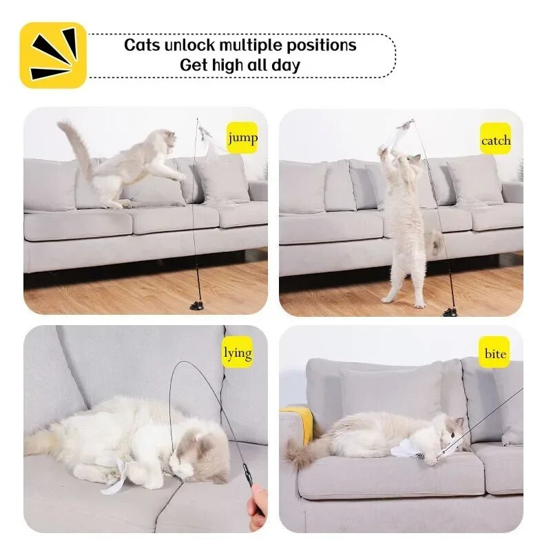 Kisállat macskajáték Macskapálca Bolyhos toll harangszívóval Macskabot játék Interaktív játékok macskáknak Cica vadászat gyakorlat kisállat termék