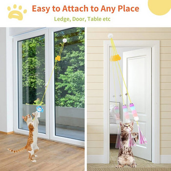 Παιχνίδια γάτας Κούνια κολλώδης δίσκος ελαστικός κρεμαστής πόρτας Πειράγμα γάτας Μακρύ σχοινί Πειράγμα για γάτα Παιχνίδι για γάτα Αξεσουάρ Παιχνίδι για κατοικίδια γατάκια