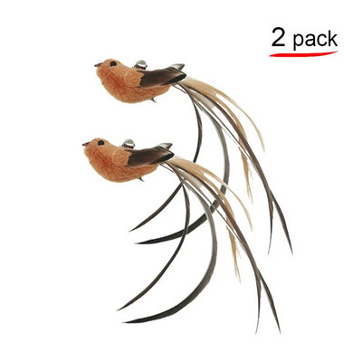 Αστεία προσομοίωση Bird Interactive Feather Toy with Bell Sucker Stick Toy for Indoor Kitten Play Chase Exercise Cat Toy