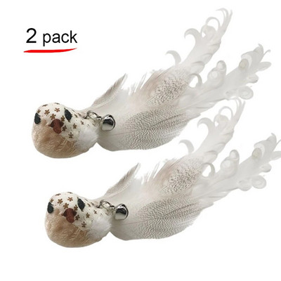Αστεία προσομοίωση Bird Interactive Feather Toy with Bell Sucker Stick Toy for Indoor Kitten Play Chase Exercise Cat Toy