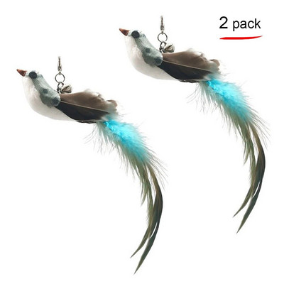 Αστεία προσομοίωση Bird Interactive Feather Toy with Bell Sucker Stick Toy for Indoor Kitten Play Chase Exercise Cat Toy