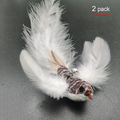 Αστεία προσομοίωση Bird Interactive Feather Toy with Bell Sucker Stick Toy for Indoor Kitten Play Chase Exercise Cat Toy