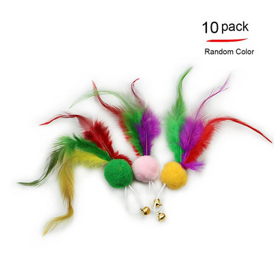 Αστεία προσομοίωση Bird Interactive Feather Toy with Bell Sucker Stick Toy for Indoor Kitten Play Chase Exercise Cat Toy