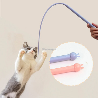 Симулирана опашка на мишка Cat Toy Cat Teaser Funny Stick Silicone Long Tail Pet Interactive Toys for Cats Kitten Hunting Pet Products