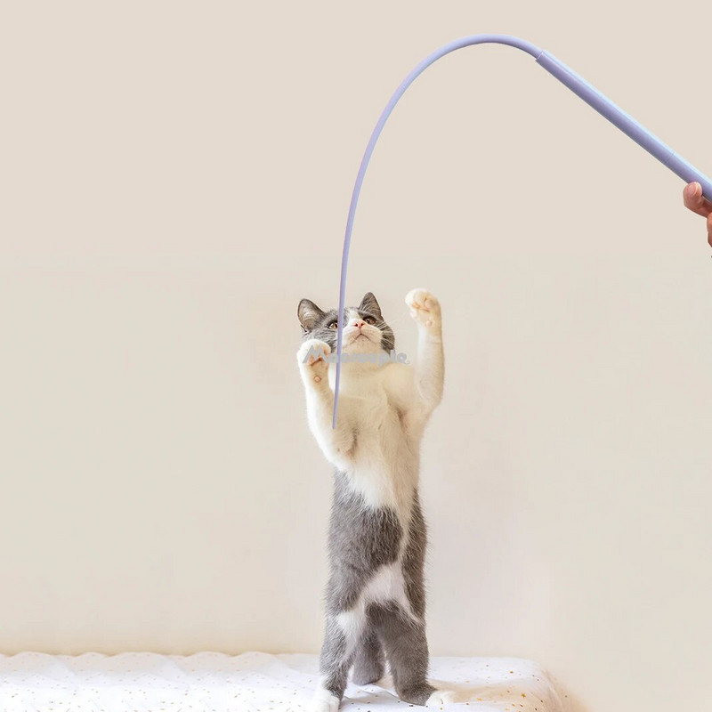 Szimulált egérfarkú macskajáték macska teaser Vicces bot szilikon hosszú farok kisállat interaktív játékok macskáknak cica vadászat kisállat termékek
