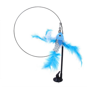 Cat Toys Simulation Bird интерактивна Sucker Feather Bird with Bell Cat Stick Toy for Kitten Playing Teaser Wand Toy Cat Supplies