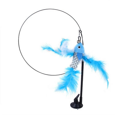 Cat Toys Simulation Bird διαδραστικό Sucker Feather Bird with Bell Cat Stick Toy for Kitten Playing Teaser Wand Toy Cat Supplies