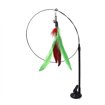 Cat Toys Simulation Bird διαδραστικό Sucker Feather Bird with Bell Cat Stick Toy for Kitten Playing Teaser Wand Toy Cat Supplies