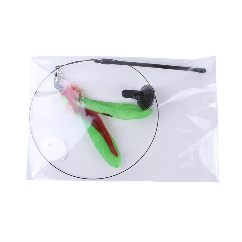 Macskajátékok Szimulációs Madár interaktív Balek Toll Madár Harangmacska bottal játék cicák számára, akik ugrató pálca játék macska kellékek