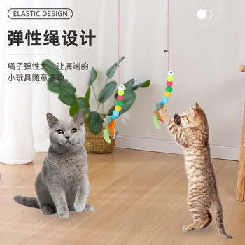 Παιχνίδι γάτας Κούνια κολλώδης δίσκος ελαστικός κρεμαστής πόρτας Πειράγμα για γάτα Σχοινί μακρύ σχοινί Πειράγμα για γάτα Παιχνίδι για γάτα Αξεσουάρ Παιχνίδι για κατοικίδια γατάκια