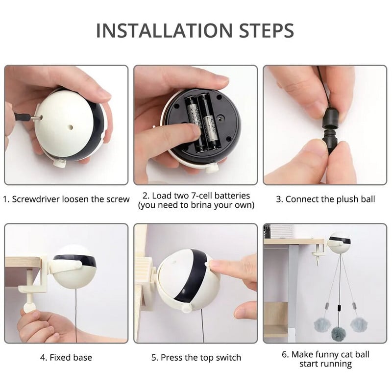 Automatikusan emelhető macskajáték labda Intelligens elektromos oktatójátékok macskáknak Tartozékok Interaktív Funy Teaser Kisállat termék Ball Kitten