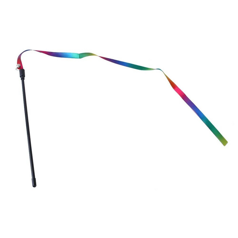 7 színű szivárvány macska játék csengő csengő hosszú bot játék macskák kutyák ugrató bot cicák kölykök