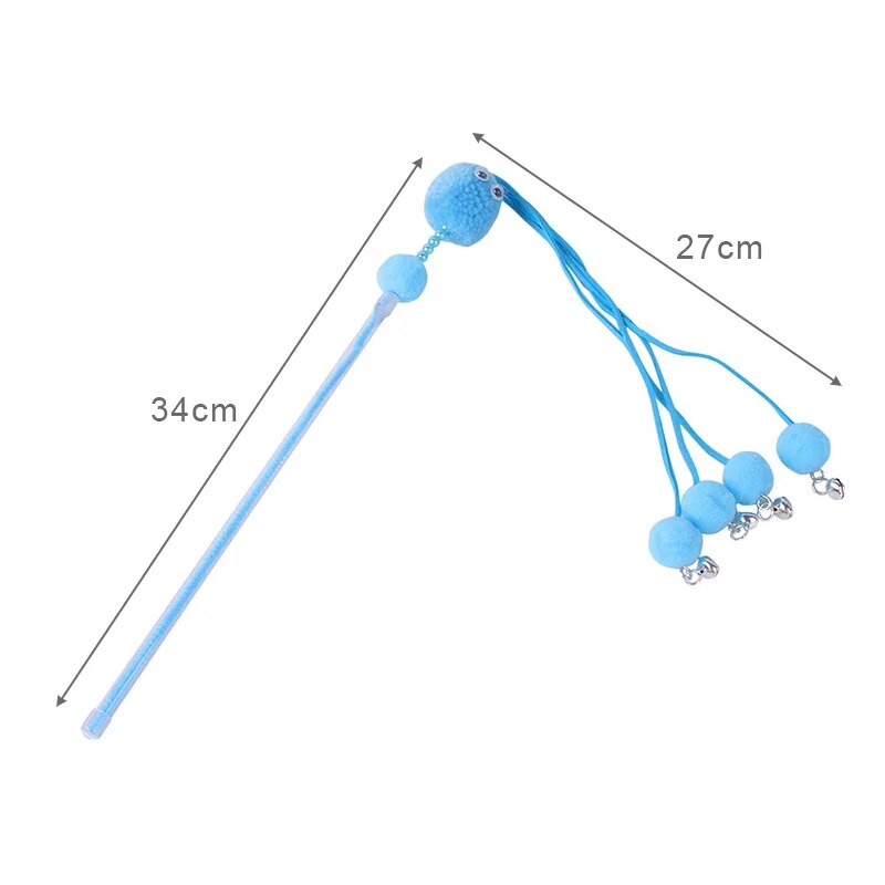 Interaktív macskabotos játék harapásálló plüsslabda csengővel Macskák botjáték cicákhoz, ugrató pálca játékok Kisállat-kiegészítők