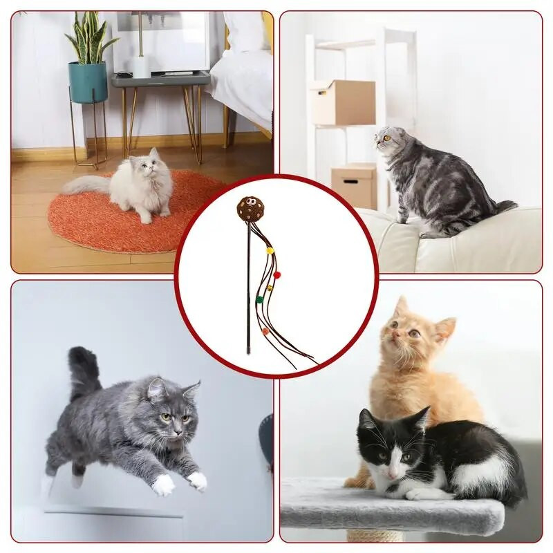 Macskapálca játék Aranyos kötekedő pálca macskajáték macskatoll játékok Macskapálca játék macskáknak Gyakorlatok Beltéri szabadtéri macskáknak