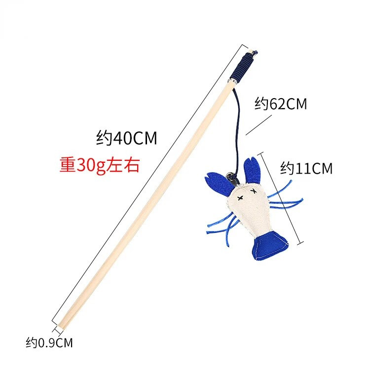 Pet Cat Teaser Többszínű madártoll plüss macska fa interaktív macskafogó bot egér Hal macska interaktív játékok csengővel