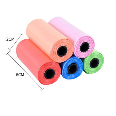 1-15 Roll Pet Dog Poop Bags Dispenser Συλλέκτης Σακούλα σκουπιδιών Puppy Cat Pooper Scooper Bag Small Rolls Clean Outdoor Pets Supplies