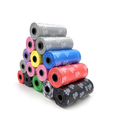 1-15 Roll Pet Dog Poop Bags Dispenser Συλλέκτης Σακούλα σκουπιδιών Puppy Cat Pooper Scooper Bag Small Rolls Clean Outdoor Pets Supplies