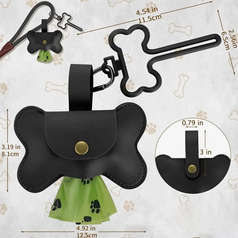Kutyakaka felszedő táska adagoló pórázkapcsos kisállat szemeteszacskó adagoló kutyakaka kisállat kültéri kakitáska bőrtartóhoz Y5GB