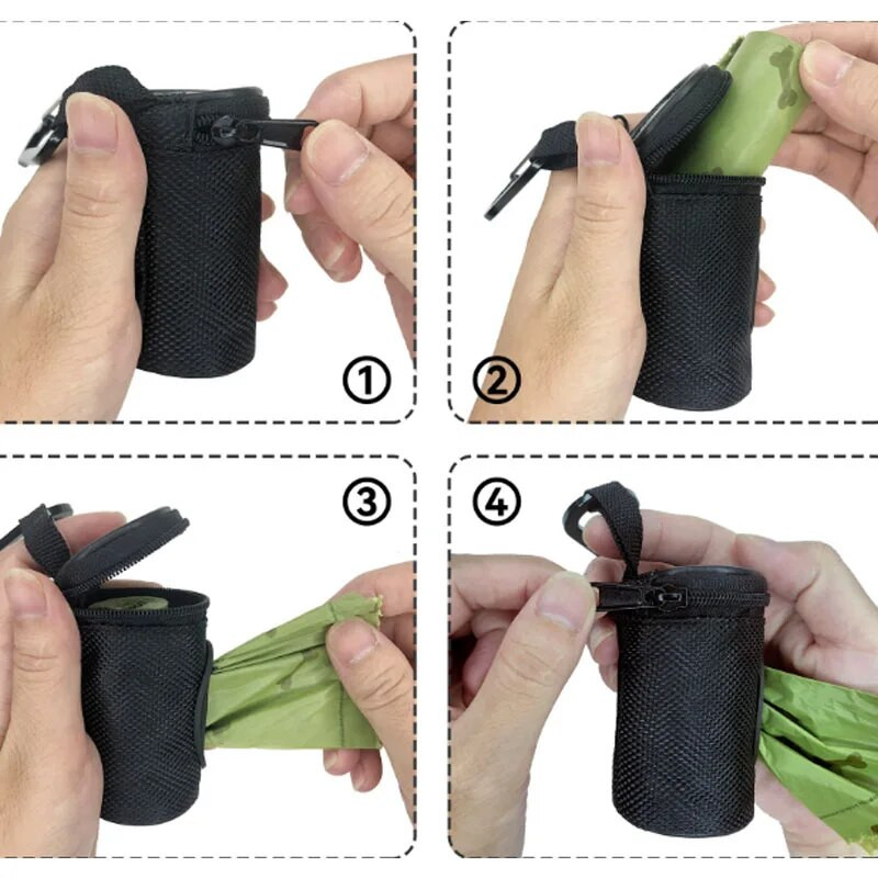 Kutya ürülékzsák Nylon Állítható Kutyák Hulladékkakazsákok Adagoló Mini Utazási Szemeteszsák Kisállattisztító eszközök