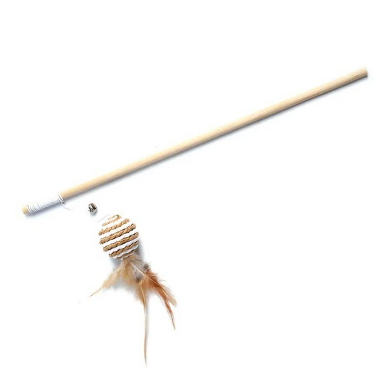 1 vnt. plunksnų katės lazdelės erzintuvas plunksnų žaislas kačiukas Juokingas spalvingas strypas, katės lazdelės žaislai mediniai naminių kačių interaktyvūs lazdelės naminių kačių reikmenys