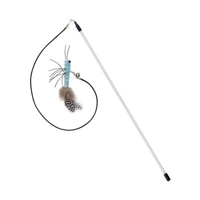 Dr.DC Steel Wire Teasing Cat Stick Μακρύ έντομο φτερό μπάλα πεταλούδας με Bell Pet Toys Διαδραστικό αστείο ραβδί για παιχνίδι γάτας