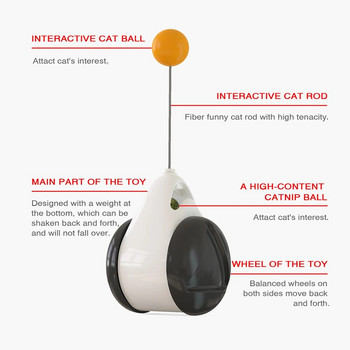 Παιχνίδια με ρόδα για γάτες Kitten Interactive Balance Car Cat Chasing Toy with Catnip Funny Pet Products for Dropshipping