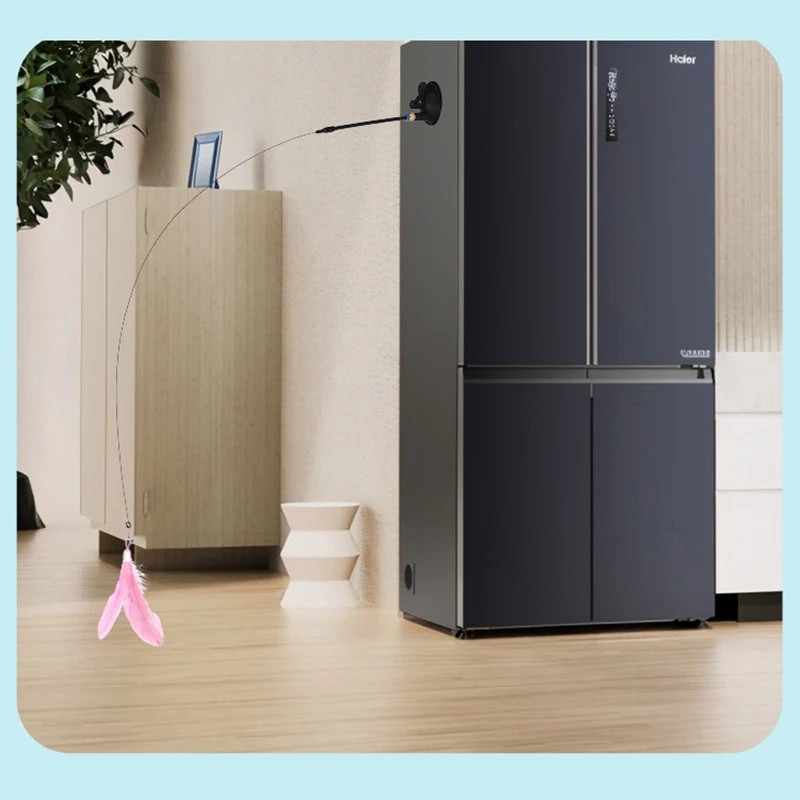 Macskajátékok Tollak Pálca Interaktív játék cica játékok szuper tapadókoronggal Levehető toll csere Macskatartozékok