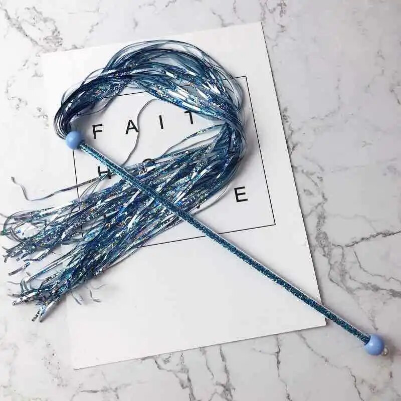 Macska kötekedő pálca macskajátékok kisállatkellékek műanyag rúd pálca Macskák interaktív bot csillogó bojttal Aranyos Vicces Színes