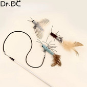 Dr.DC Wire Teasing Cat Stick Έντομο Dragonfly Feather Γάτα Προμήθειες Cat Pet Moth Παιχνίδι Διαδραστικό Διασκεδαστικό Παιχνίδι για κατοικίδια γάτα κοντάρι