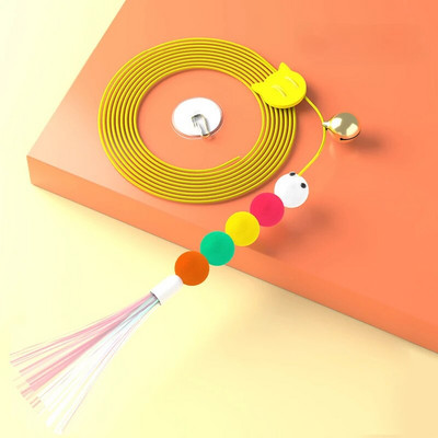 Παιχνίδι γάτας Swing Sticky Disc Elastic με κουδούνι Πειράγμα πόρτας Σχοινί για γάτα Μακρύ σχοινί Πειράγμα για γάτα Αξεσουάρ Παιχνίδι για κατοικίδια γατάκια