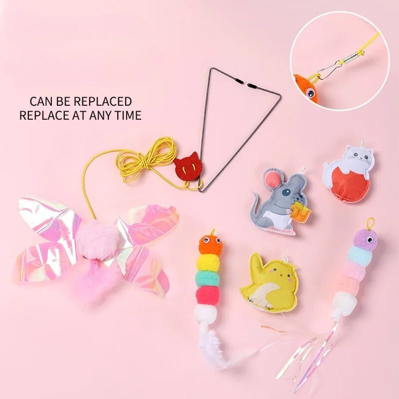 Macskajáték hinta, ragadós tárcsa, rugalmas csengő függő ajtóval, macskakötél hosszú kötéllel ugrató macskajáték kiegészítők kiscica játék