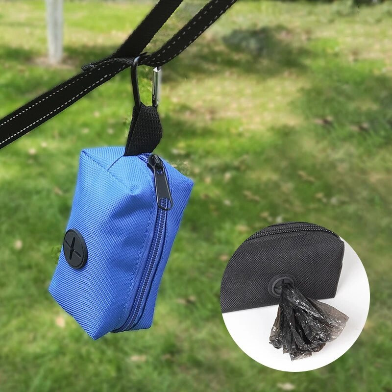 Kutyapiszkáló táska tartó Kisállat hulladékzacskó adagoló pórázhoz Hordozható kutyapiszkáló táska tartó kampóval, minden kutya pórázához illeszkedik