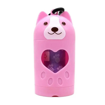 Χαριτωμένο Dog Shape Σακούλες σκουπιδιών Poop Poop Dispenser Φορητό Dog Poop Waste Bag Dog Organizer Pick Up Dog Outdoor Puppy Cat