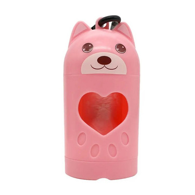 Χαριτωμένο Dog Shape Σακούλες σκουπιδιών Poop Poop Dispenser Φορητό Dog Poop Waste Bag Dog Organizer Pick Up Dog Outdoor Puppy Cat