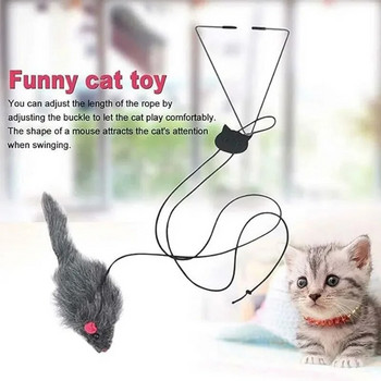 Διαδραστικό παιχνίδι για γάτα, πτυσσόμενη πόρτα για κρεμαστά παιχνίδια, σχοινί αρπαγής για γάτα Μαύρο ραβδί για πείραγμα ποντικιού Παιχνίδι για εσωτερική γάτα Παιχνίδι ψυχαγωγίας και άσκησης