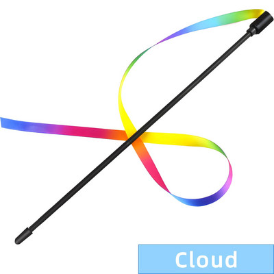 Διαδραστικό παιχνίδι Rainbow Stick για γάτες, Διαδραστικό κορδόνι Teaser για γάτες, Γούρια με πολύχρωμη κορδέλα, Κατάλληλο για τις περισσότερες γάτες και γατάκια