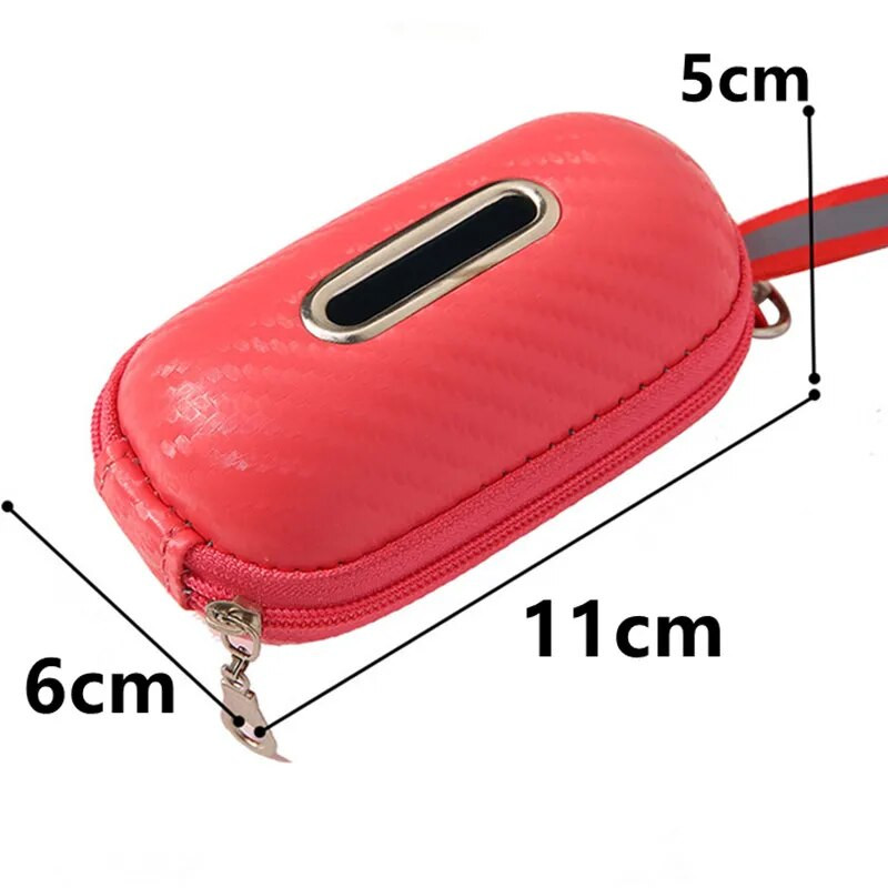 Šunų išmatų maišelių dozatorius PU Odinis šunų išmatų maišelio laikiklis Nešiojamas šiukšlių maišų laikiklis šunims, vaikščiojantiems Šviesą atspindintiems šunims, tualeto maišams