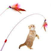 1 ΤΕΜ Μεταλλικό σύρμα Funny Cat Stick παιχνίδι για κατοικίδια Παιχνίδι για κατοικίδια με καμπάνα φτερών Αστεία ράβδος γάτας προμήθειες για κατοικίδια