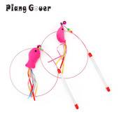 Ποντίκι Fish Cat Toy Cat Teasing Stick Teaser Jumping Train Aid Fun Cats Catcher Παιχνίδι για κατοικίδια με μικρό κουδούνι
