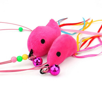 Mouse Fish Cat Toy Cat Teasing Stick Teaser Jumping Train Aid Fun Catcher Catcher Pet Toy With Small Bell