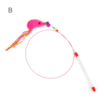 Ποντίκι Fish Cat Toy Cat Teasing Stick Teaser Jumping Train Aid Fun Cats Catcher Παιχνίδι για κατοικίδια με μικρό κουδούνι