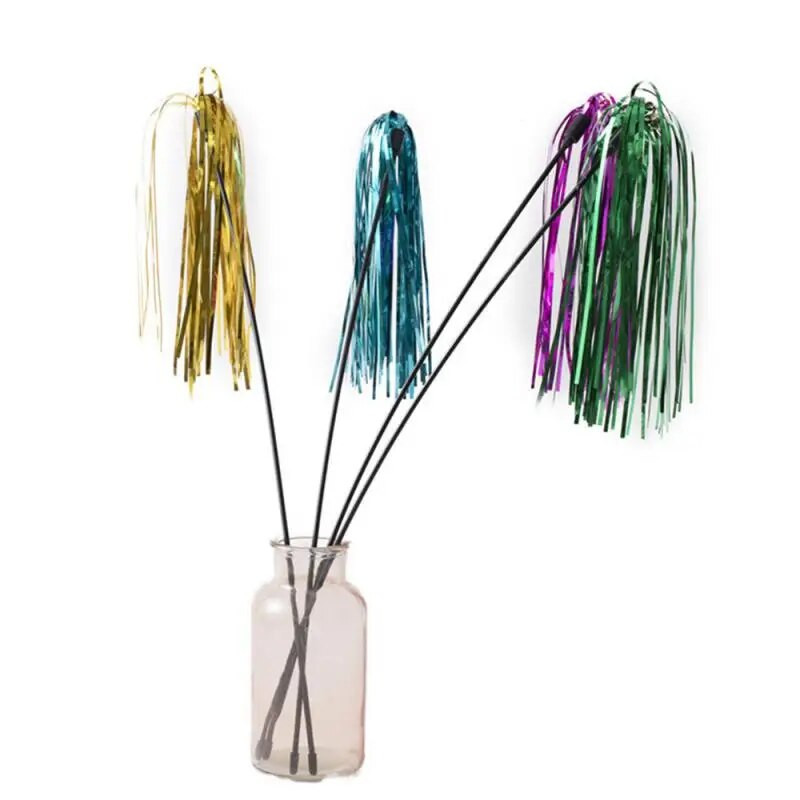 1-10 DB Vicces csengő macska ugrató Gyönyörű macska kötekedő rúd műanyag szalag macskajáték macska kellékek kézi kar Pet Cats Interaktív